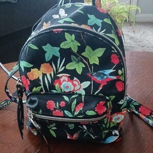 Floral Black Backpack
